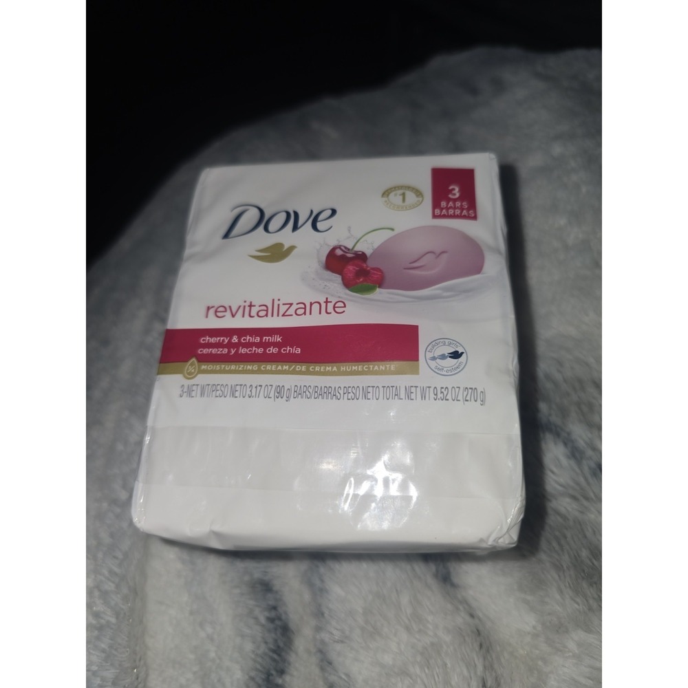 Lot 3 - 3 Dove REVITALIZANTE Moisturizing Cream Beauty Bars Cherry & Chia Milk